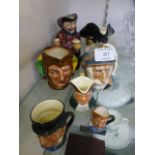 A collection of Royal Doulton and other character jugs to include Sir John Falstaff,