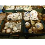 Four trays of assorted china and ceramic ware to include jugs, saucer, plates, comport etc.