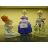 A Royal Worcester figure 'Little Mermaid' together with a Royal Doulton figure 'Marie' HN1370 and a