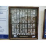 A framed and glazed cigarette card collection 'Kings Of Speed' issued 1939
