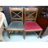 A pair of late 19th century mahogany dining chairs