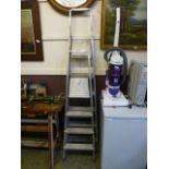 Two pairs of aluminium step ladders