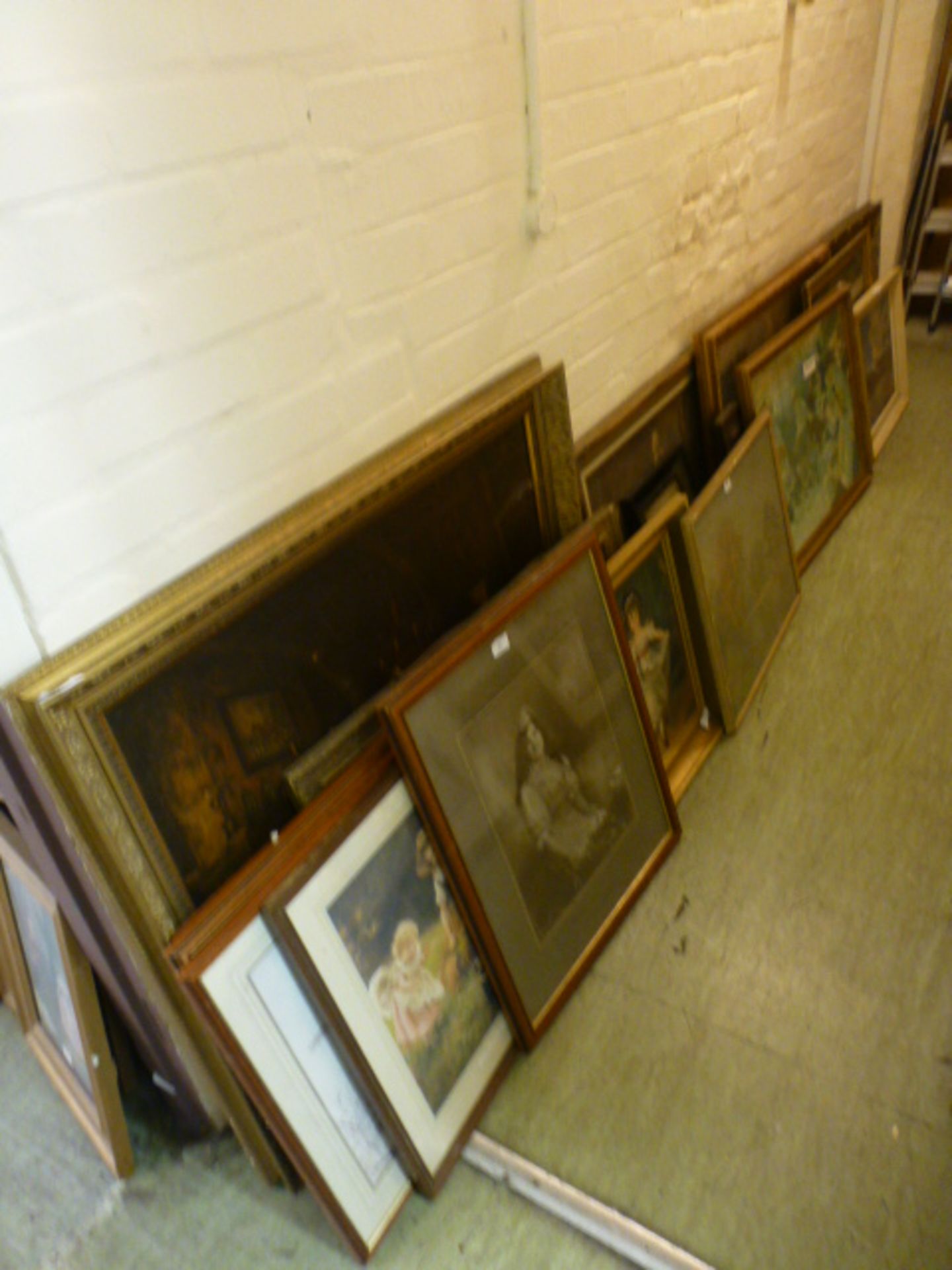 A large selection of framed prints of interior scenes, people, landscapes etc.