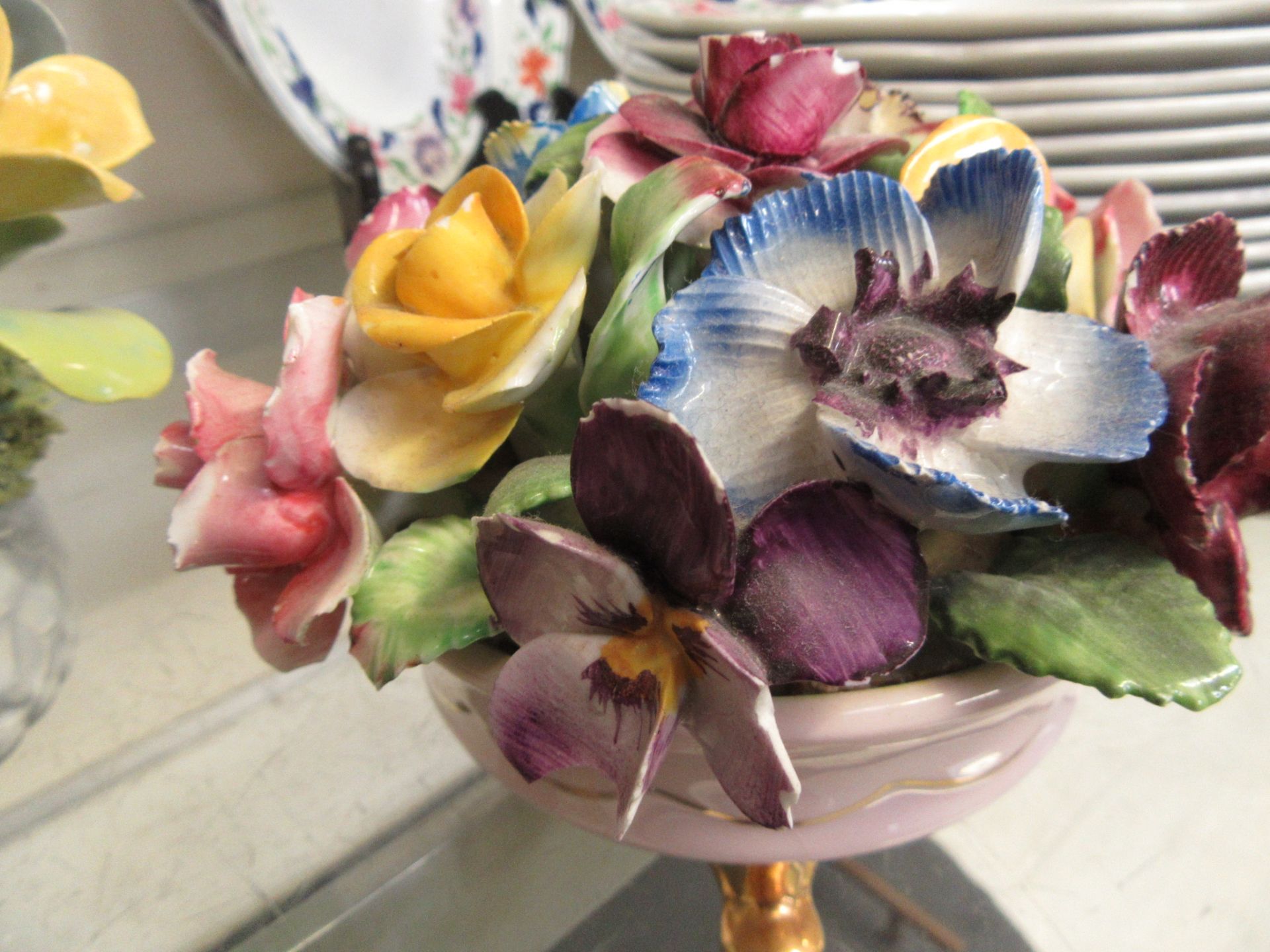 Three trays of ceramic metalware, glassware to include blue and white jasperware etc. - Image 4 of 5