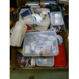 Two trays of fishing equipment to include hooks, lures, floats etc.