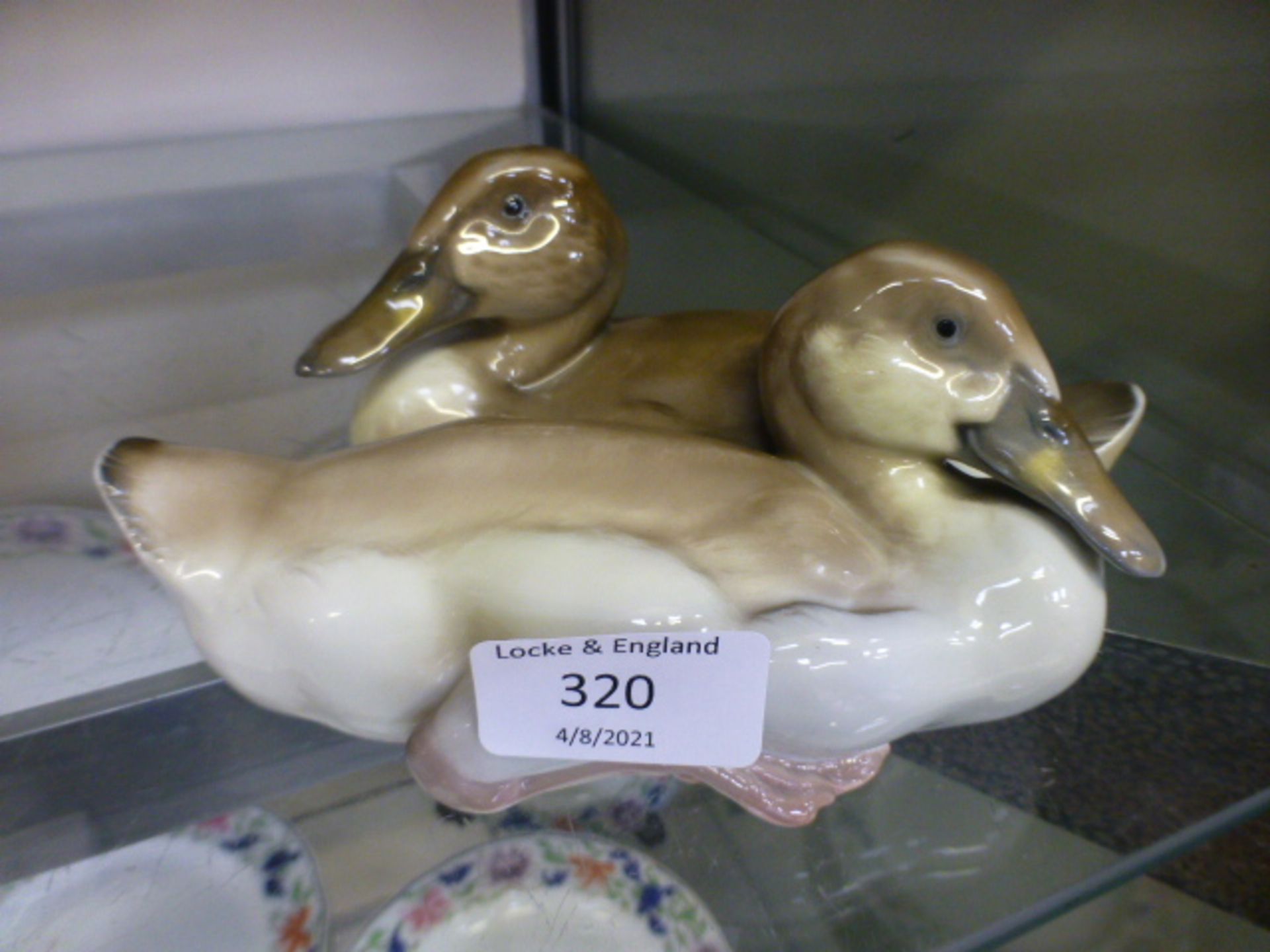 A Rosenthal ceramic model of two ducks CONDITION REPORT: No chips or cracks seen