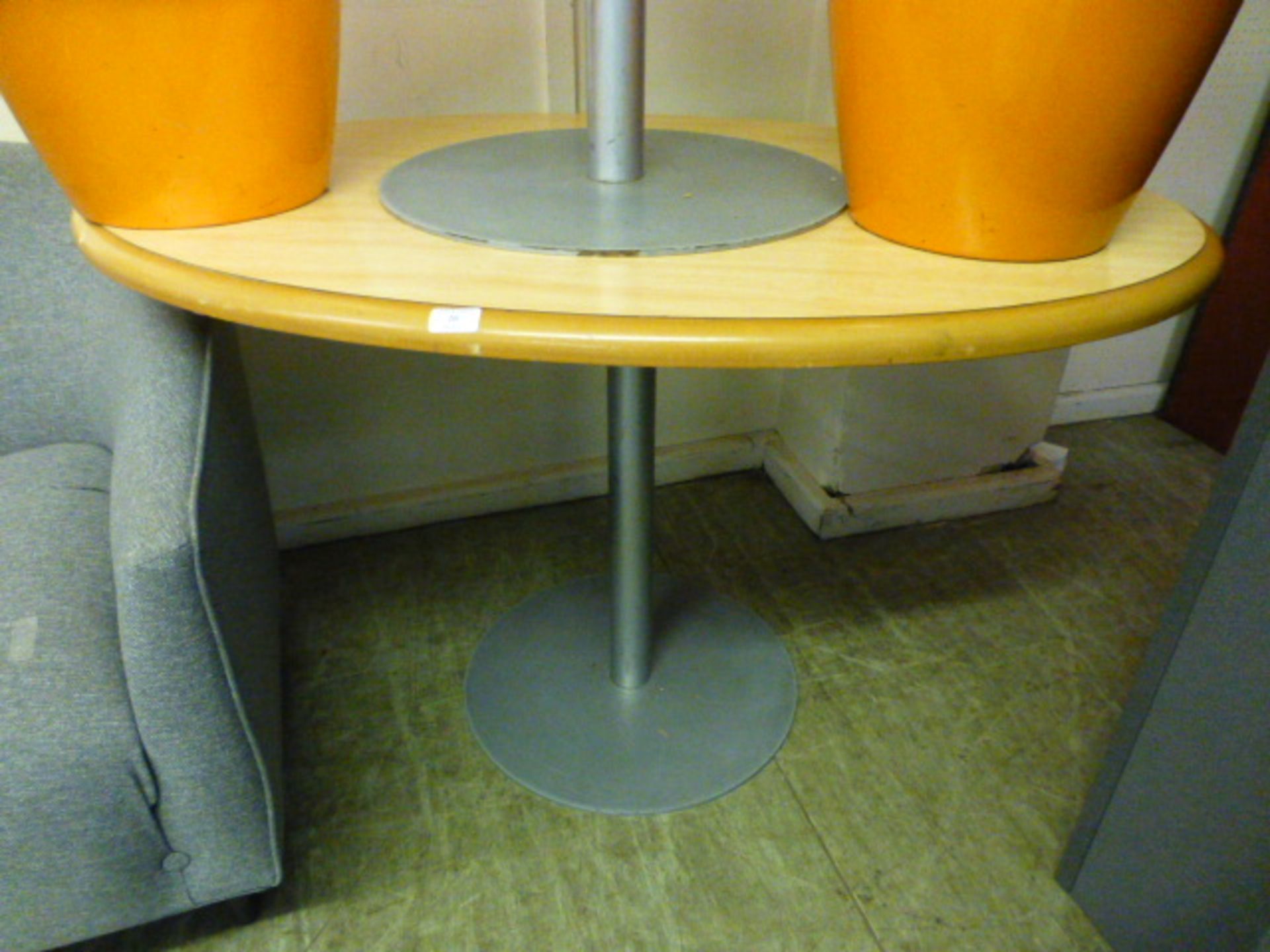 A modern oval topped table