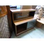 A teak glazed two tier bookcase by Minty CONDITION REPORT: W. 89 cm H.