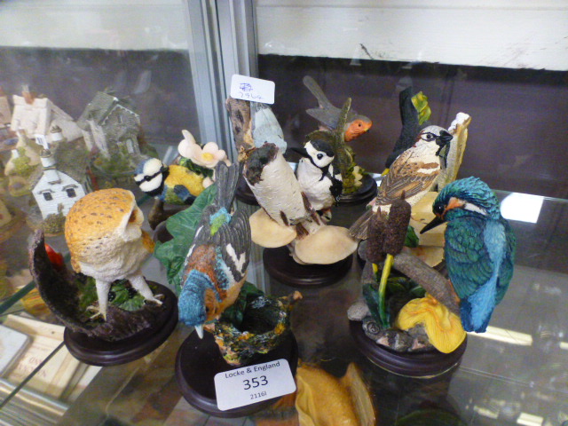 A selection of ceramic birds from the Country Bird collection to include Kingfisher, Robin,