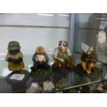 Four hand painted Coalport figures of animals from the Wind in the Willows