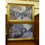 A pair of gilt framed prints of continental scenes after C Kieffer