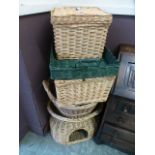 A selection of wicker baskets