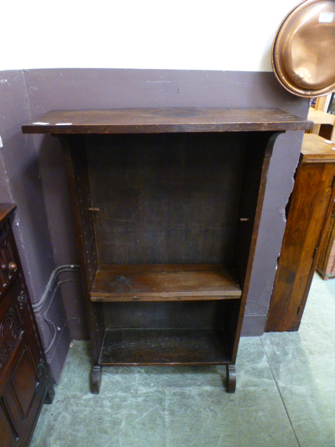 An early 20th century oak open bookcase