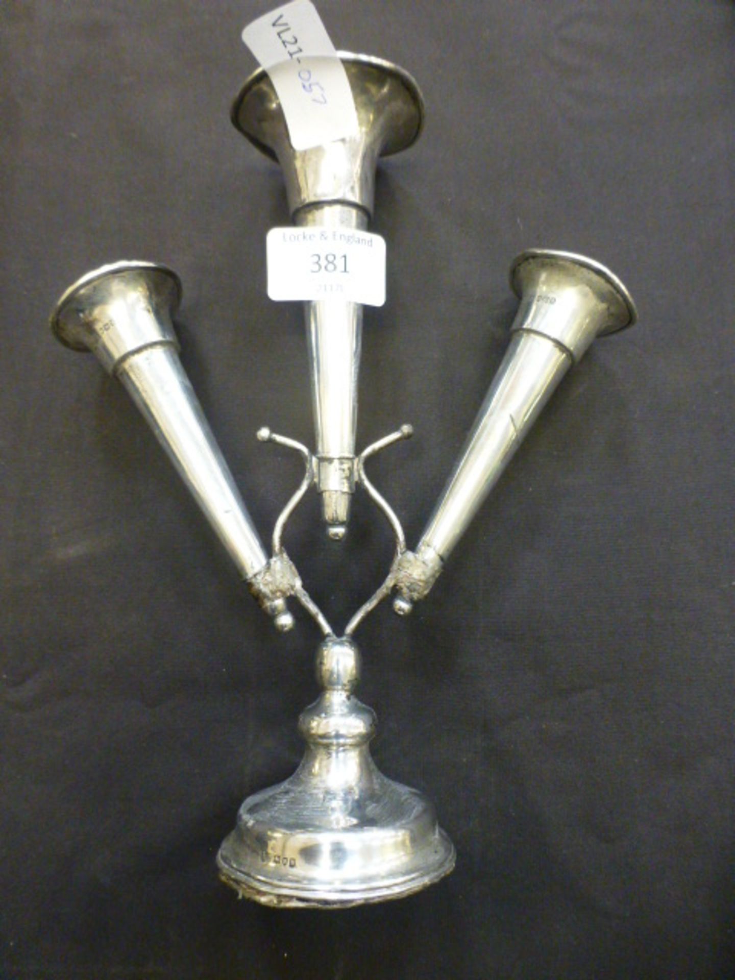 A silver hallmarked bud vase