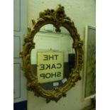 An ornate gilt framed wall mirror