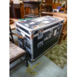 A black and metal work Props flight case