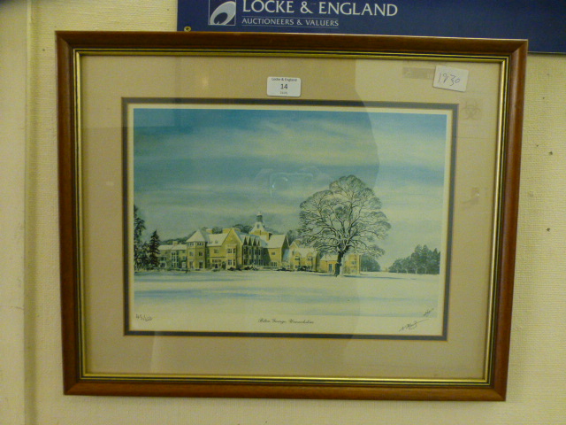 A framed and glazed limited edition print of Bilton Grange,