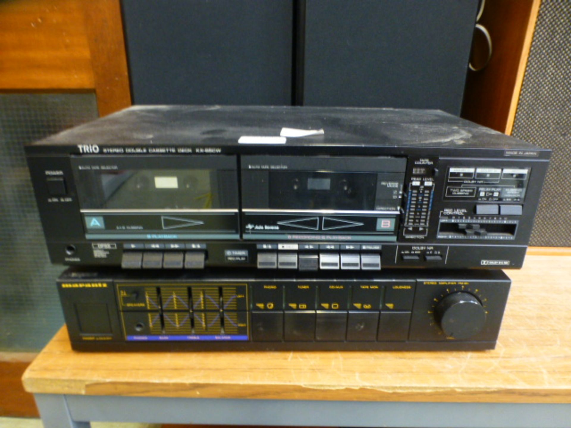 An Maraniz Equaliser together with a Trio stereo double cassette deck