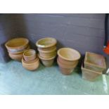 A selection of terra cotta garden pots