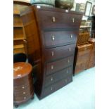 A padouck waist sided chest of six drawers