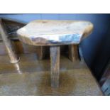 A hand crafted elm stool