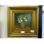 A gilt framed oil of still life