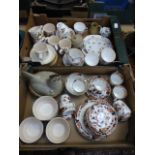 Two trays of ceramic ware to include part tea sets etc.