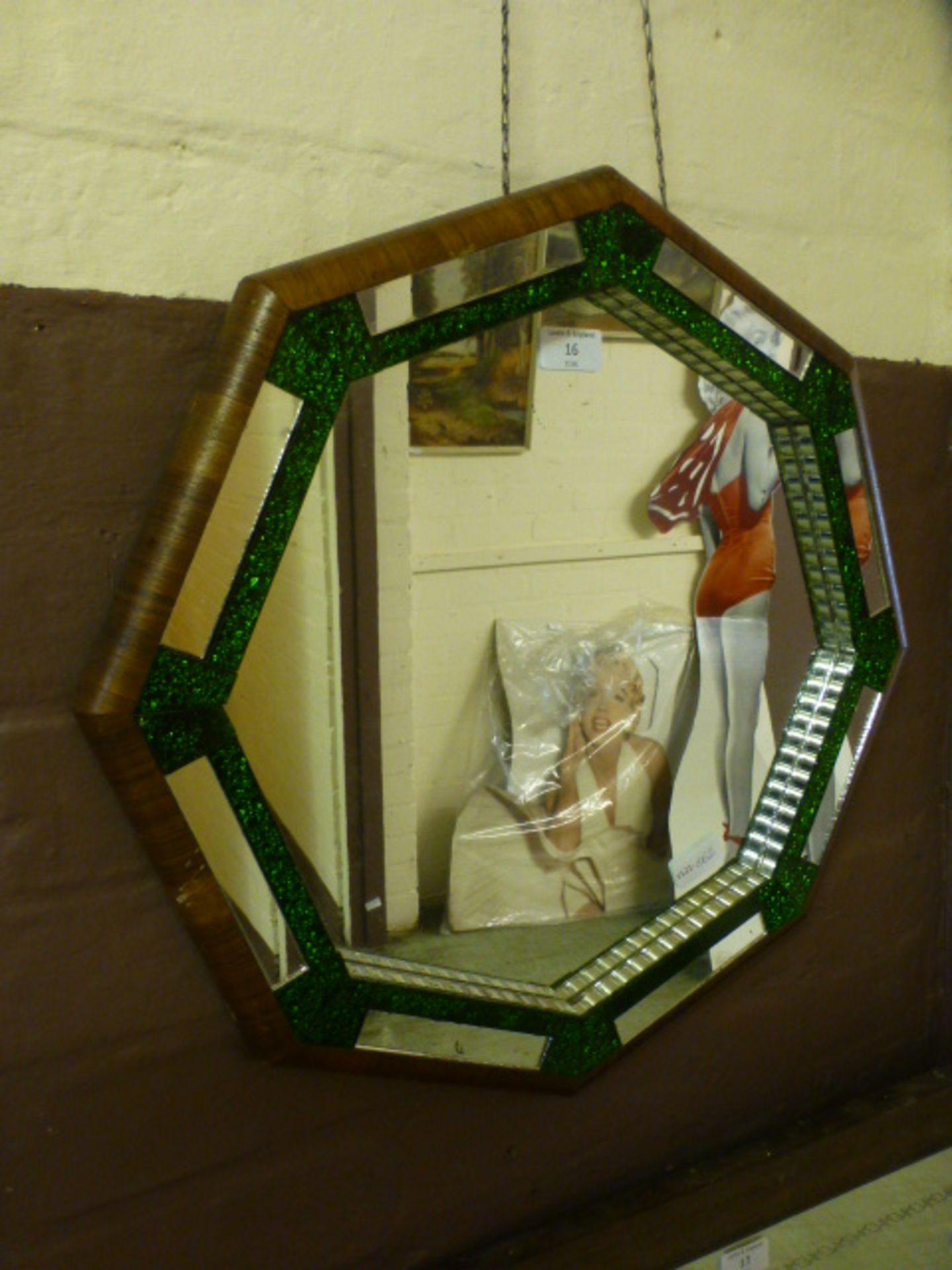 An early 20th century octagonal mirror