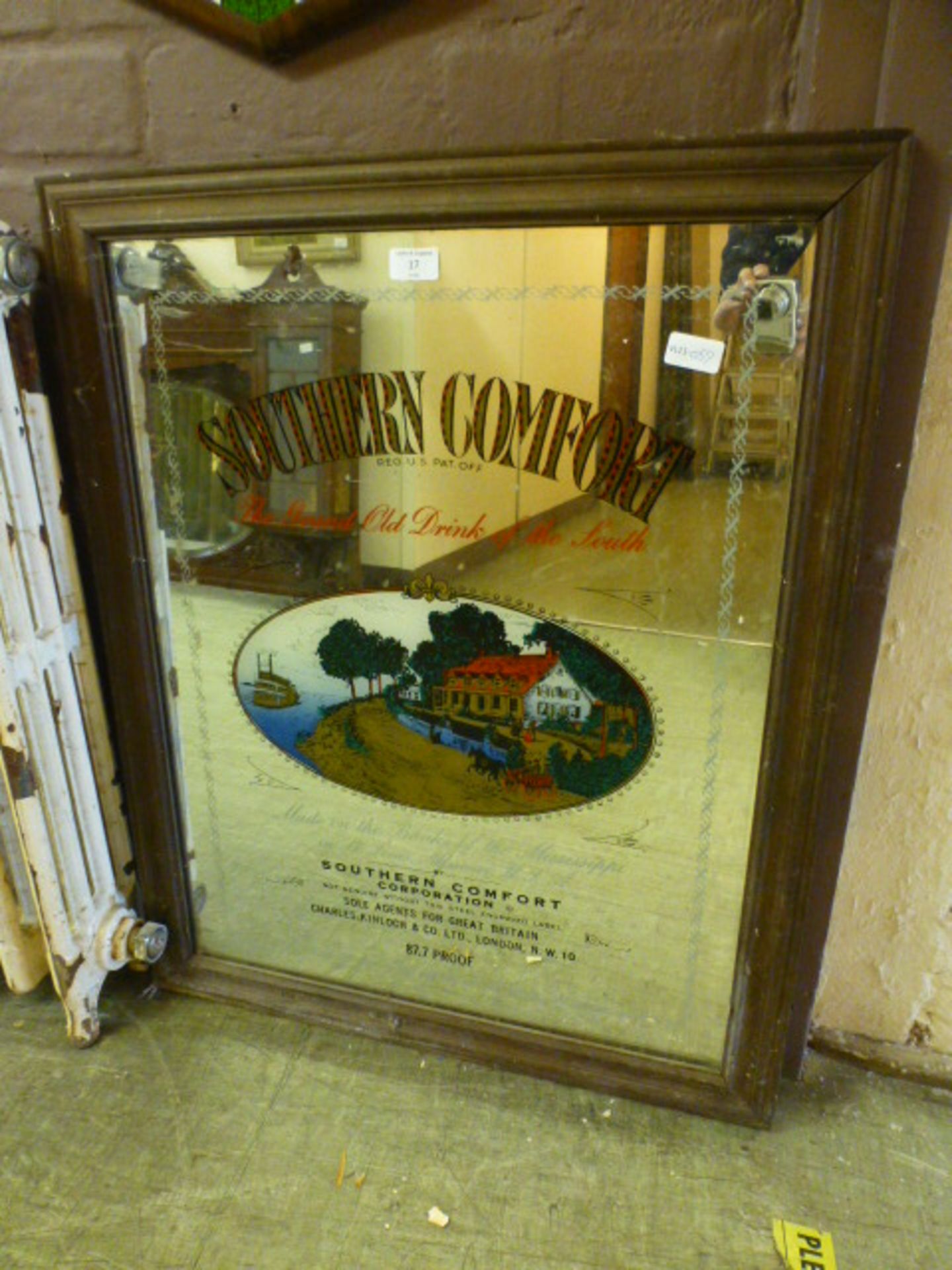 A Southern Comfort advertising mirror