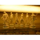 Six porcelain figures of classical ladies,