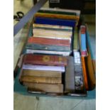 A tray of hardback books by various authors