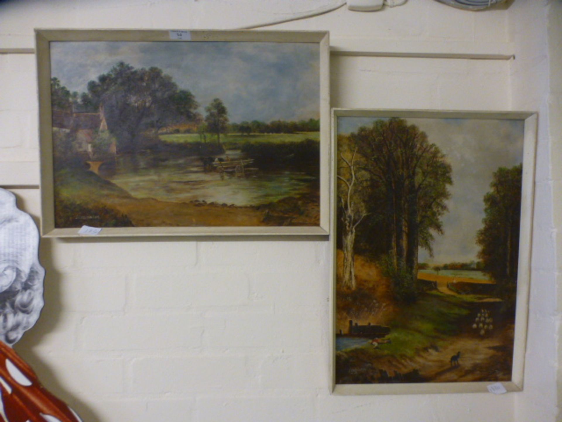 Two framed oil on boards of countryside scenes signed Collington