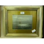 A framed and glazed oil of sailing vessel signed bottom right West