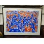 A framed and glazed mid 20th century design abstract signed bottom right Glen Francis dated