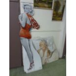 Two life size cardboard cutouts of Marilyn Munroe