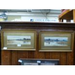 A pair of framed and glazed watercolours of river scene signed Robert Winter