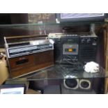 Two 1970s radio cassette players, one by Sony,