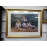 A framed and glazed limited edition David Shepherd print (263 of 860) titled 'Play Time'