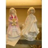 A Royal Doulton figure Faith HN3082 together wit a Royla Doulton figure Hope HN3061 (A/F)