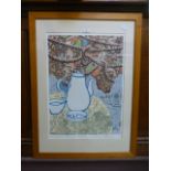 A framed and glazed limited edition abstract print of jug and coffee pot signed bottom right (93 of