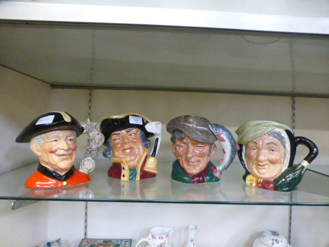 Four Royal Doulton character jugs toinclude Chelsea Pensioner, Town Crier etc.