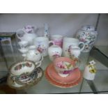 An assortment of ceramic ware to include Coalport cup and saucer, Ainsley ginger jar etc.