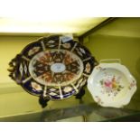 A Royal Crown Derby Imari pattern dish together with a small Royal Crown Derby dish