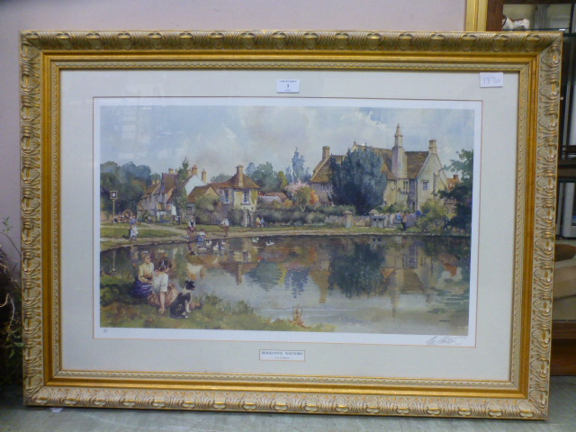 A framed and glazed limited edition Sturgeon signed print titled 'Biddestone,