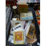 A tray of fossils, stones, Ditchfields little wonder books etc.