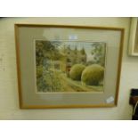 A framed and glazed watercolour of country house signed bottom right Hoggett