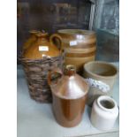 A selection of stoneware storage vessels and pots