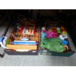 Two trays of children's toys