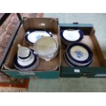 A tray containing a part dinner service by Lord Nelson