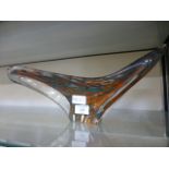 An art glass bowl of abstract form